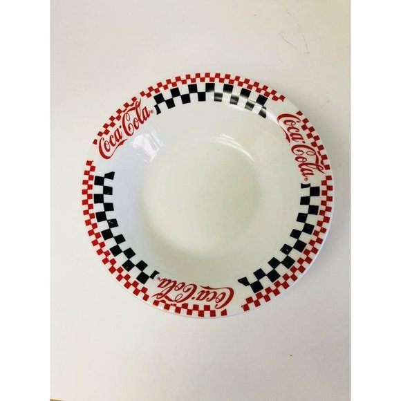 Coca Cola Cereal Bowl Glassware Gibson White, Red, Black Glass By Gibson - Picture 1 of 4